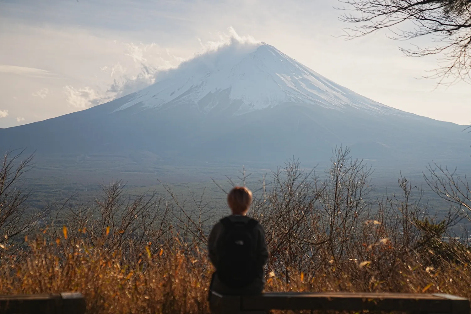 河口湖の湖畔のカチカチ山でサクッとサンセット富士！