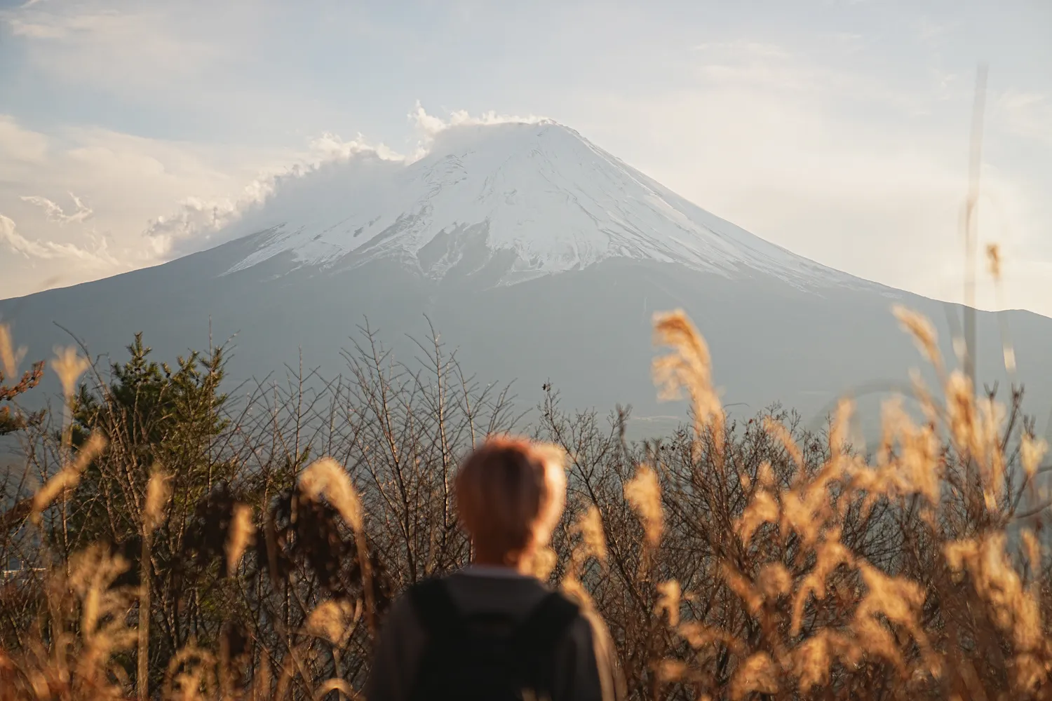 河口湖の湖畔のカチカチ山でサクッとサンセット富士！