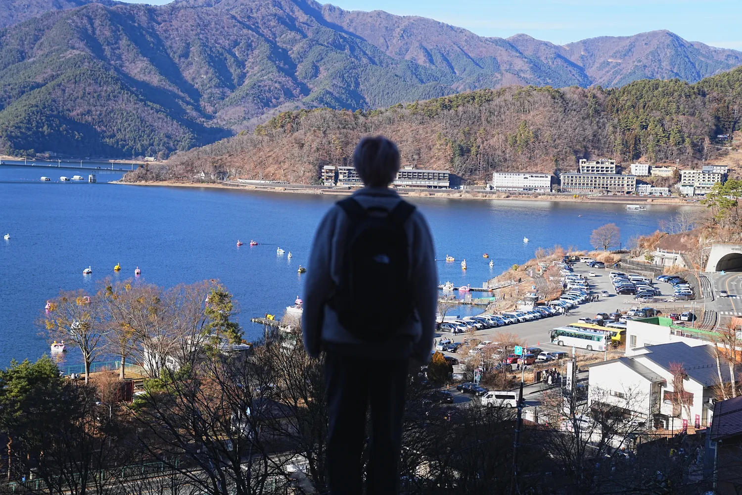 河口湖の湖畔のカチカチ山でサクッとサンセット富士！