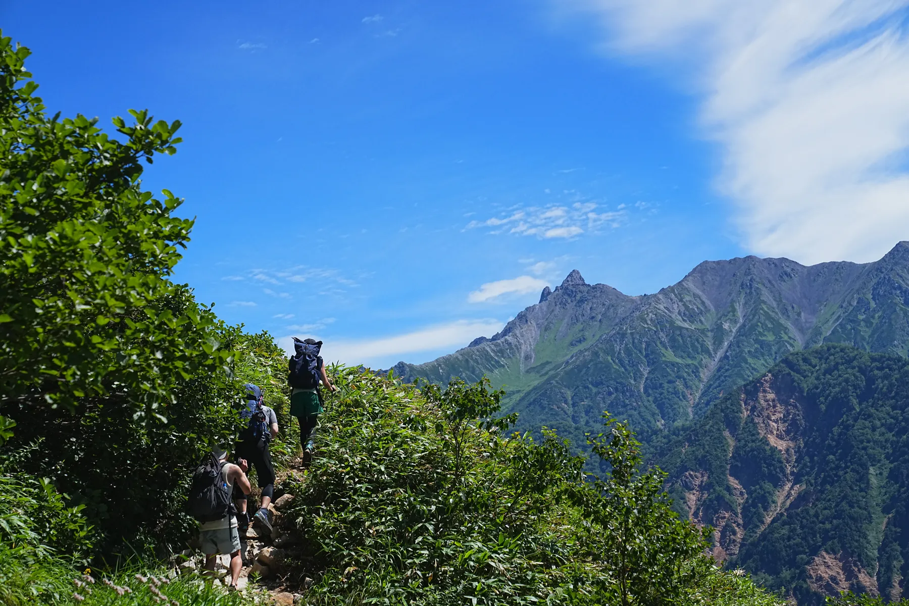 北アルプス「笠ヶ岳」、笠新道を登り笠ヶ岳山荘へ