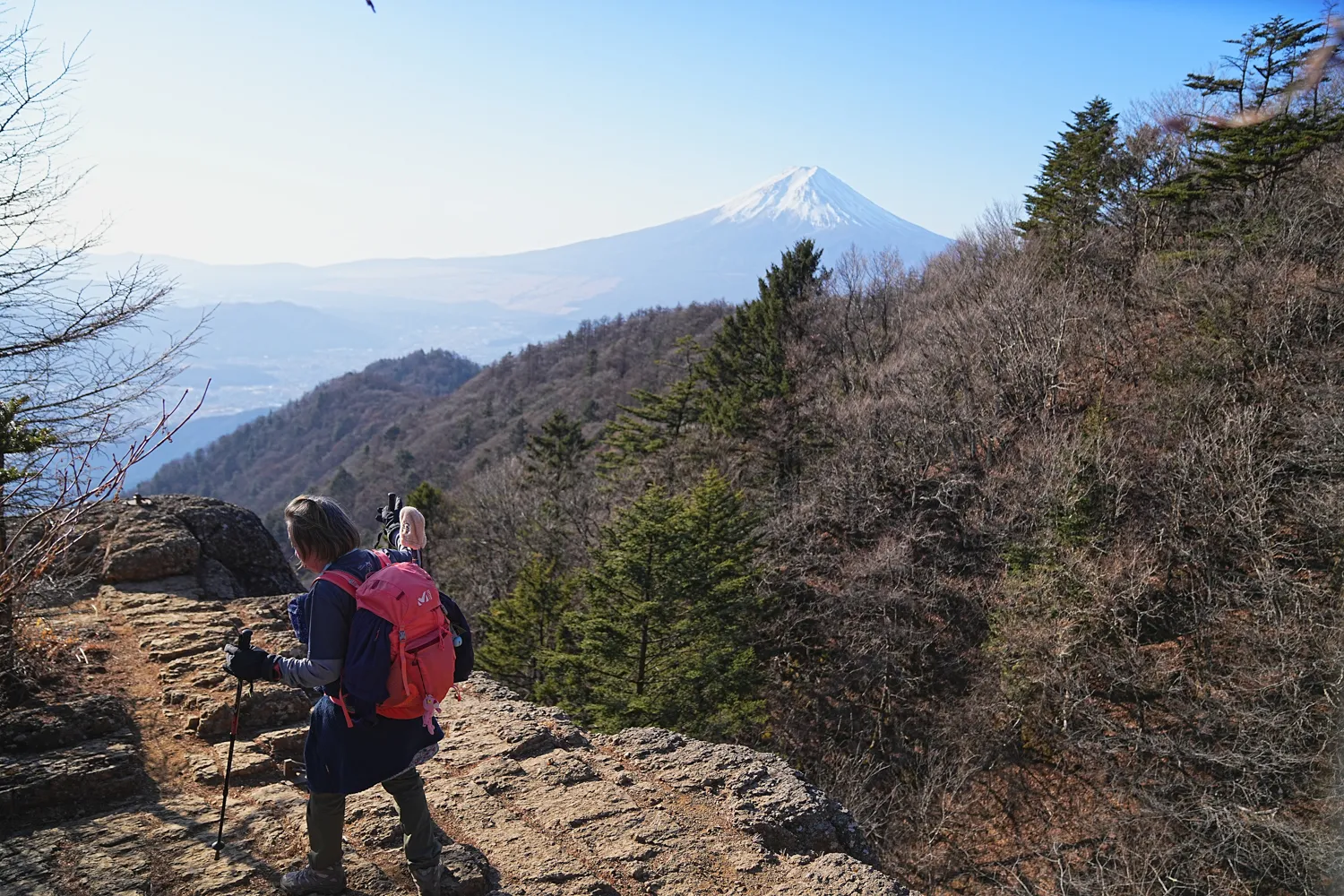 巨大な富士山を見に、山梨県 三ツ峠山へ