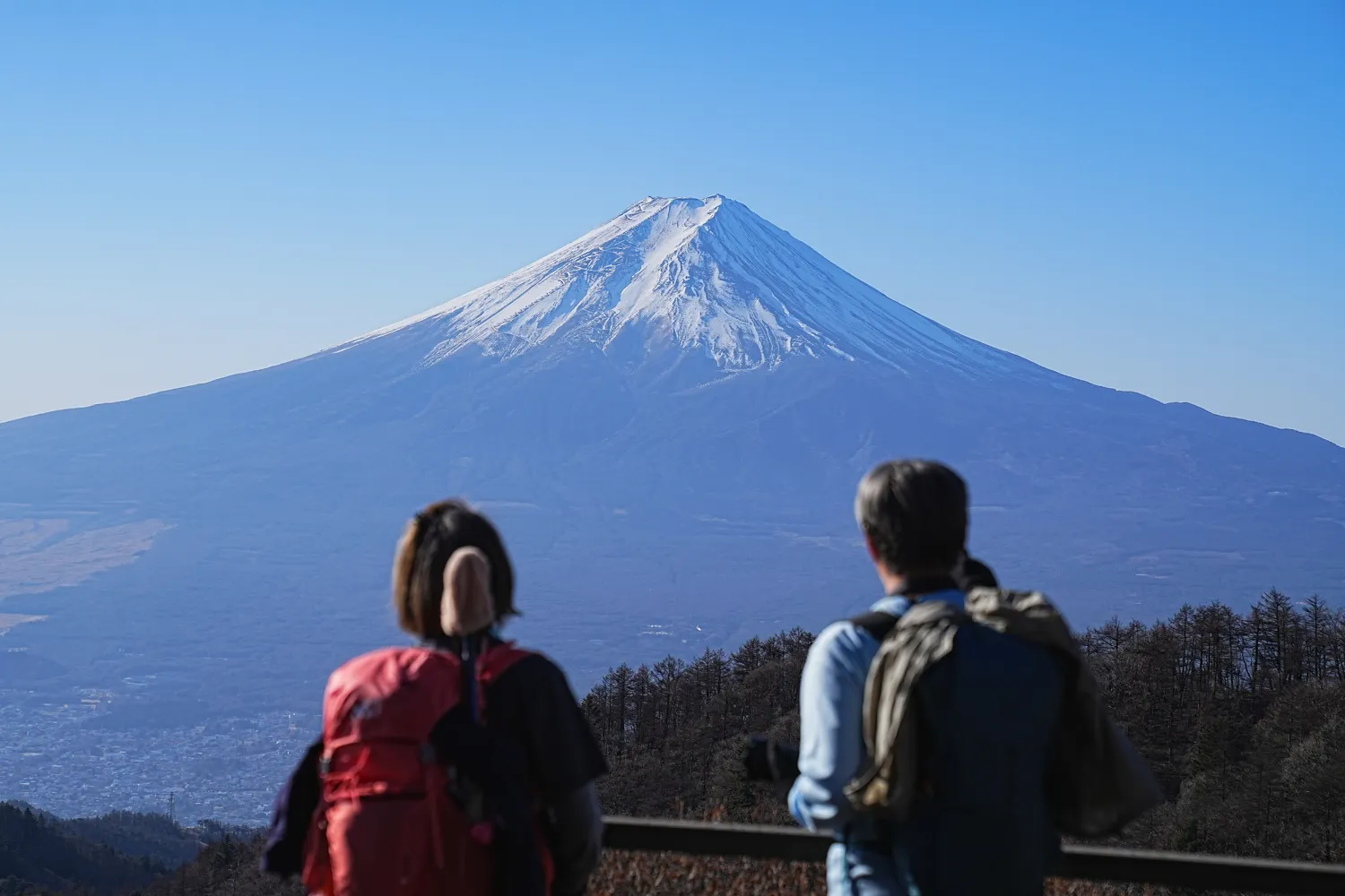 巨大な富士山を見に、山梨県 三ツ峠山へ